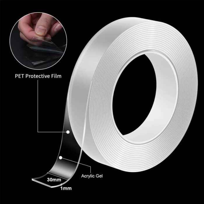 Nano Double-Sided Tape – Heavy-Duty, Transparent & Reusable! 🔗✨